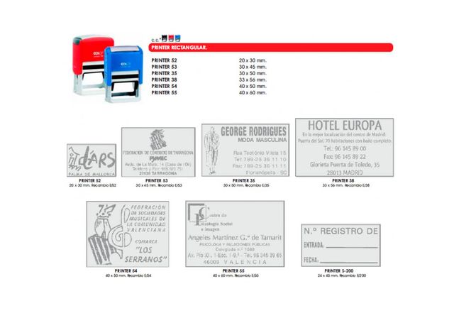 Bernáldez Sellos De Caucho sello Printer rectangular